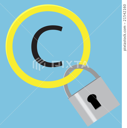 Protection sign copyright with hang steel padlock Protection sign copyright with hang steel padlock 21542160