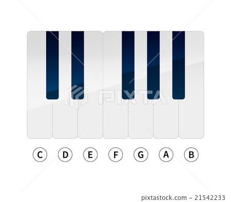 Piano keys with music notes on white 21542233