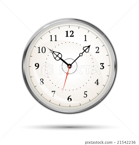 Realistic metal glossy clock on white 21542236