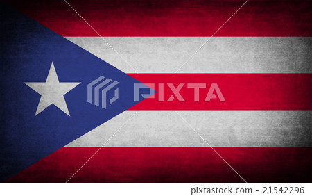 Flag of Puerto Rico with old texture. Vector 21542296