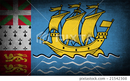 Flag of Saint Pierre and Miquelon, France with old Flag of Saint Pierre and Miquelon, France with old 21542308