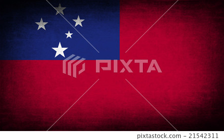 Flag of Samoa with old texture. Vector Flag of Samoa with old texture. Vector 21542311
