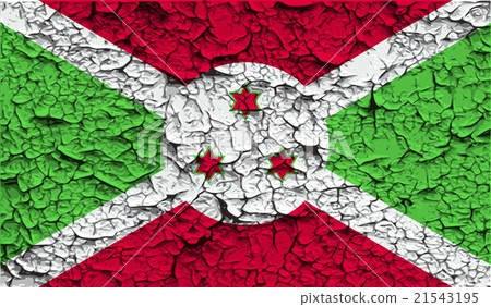 Flag of Burundi with old texture. Vector 21543195