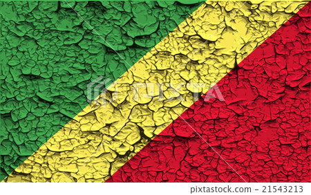 Flag of Congo Republic with old texture. Vector 21543213
