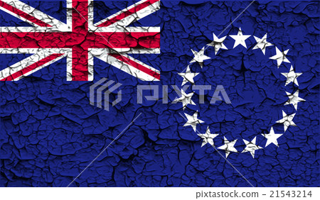 Flag of Cook islands with old texture. Vector Flag of Cook islands with old texture. Vector 21543214