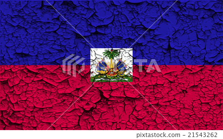 Flag of Haiti with old texture. Vector 21543262