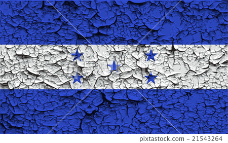Flag of Honduras with old texture. Vector 21543264