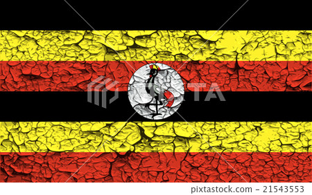 Flag of Uganda with old texture. Vector Flag of Uganda with old texture. Vector 21543553