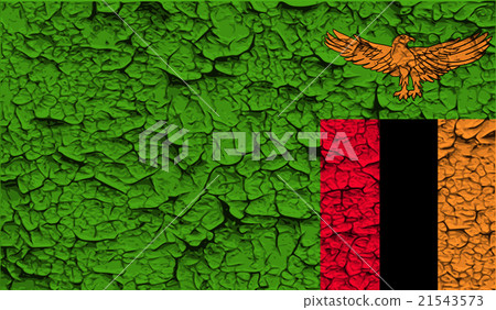 Flag of Zambia with old texture. Vector Flag of Zambia with old texture. Vector 21543573