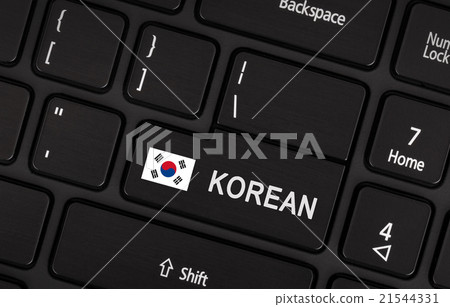 Enter button with flag South Korea 21544331