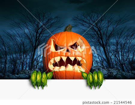 Demon Pumpkin Sign 21544546