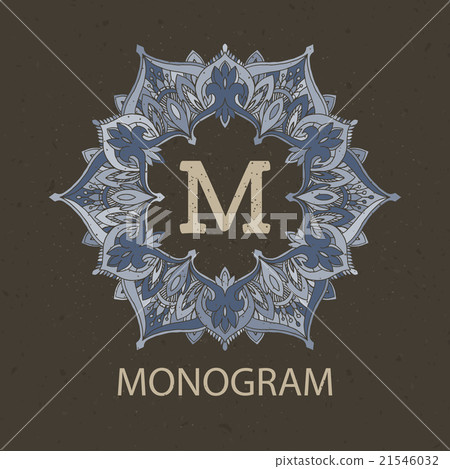 Vintage monogram frame template 21546032