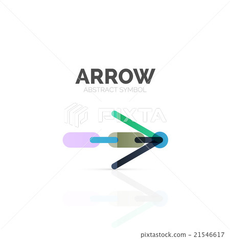 Linear arrow abstract logo, connected multicolored Linear arrow abstract logo, connected multicolored 21546617