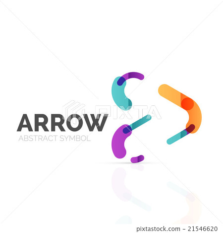 Linear arrow abstract logo, connected multicolored Linear arrow abstract logo, connected multicolored 21546620