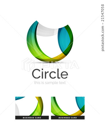 Circle logo. Transparent overlapping swirl shapes 21547058