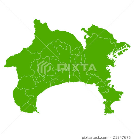 Kanagawa Map Green Icon - Stock Illustration [21547675] - Pixta