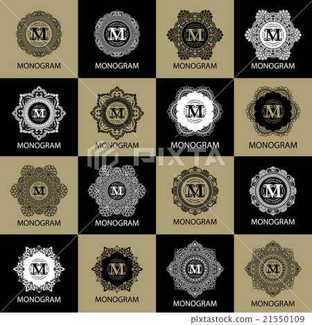 Vintage monogram frame template 21550109