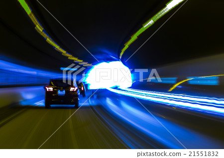 隧道高速移動光軌跡 21551832