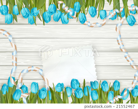 Vintage toned tulips and note paper. EPS 10 21552467