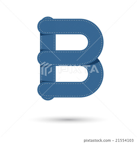 B Font Vector With Blue Jeans On White Background. - Stock Illustration ...