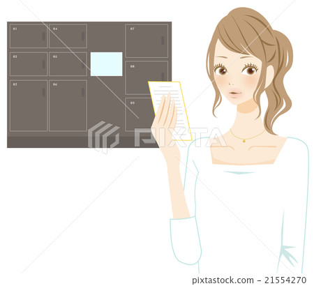 交貨通知缺席女人在交付框中 交貨通知缺席女人在交付框中 21554270