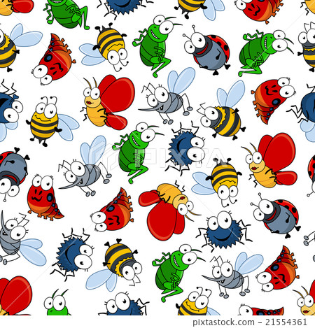 Colorful seamless pattern of insects 21554361