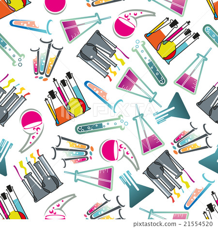 Laboratory glasses, tubes and flasks pattern Laboratory glasses, tubes and flasks pattern 21554520