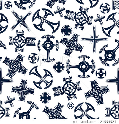 Ancient blue crosses seamless pattern Ancient blue crosses seamless pattern 21554521