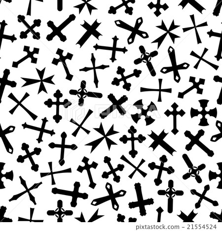 Black and white crucifix crosses pattern Black and white crucifix crosses pattern 21554524