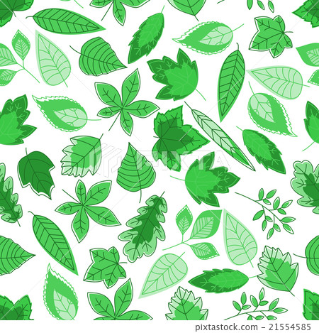 Green tree leaves seamless pattern 21554585