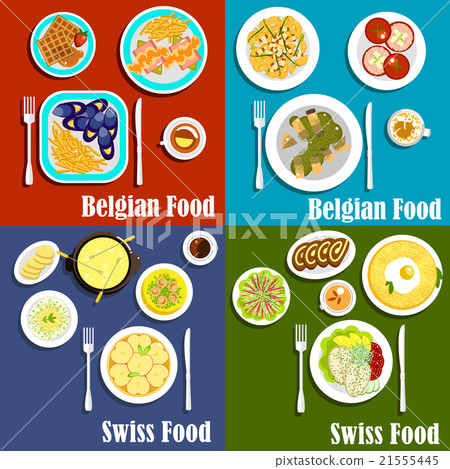 Swiss and belgian cuisine food 21555445