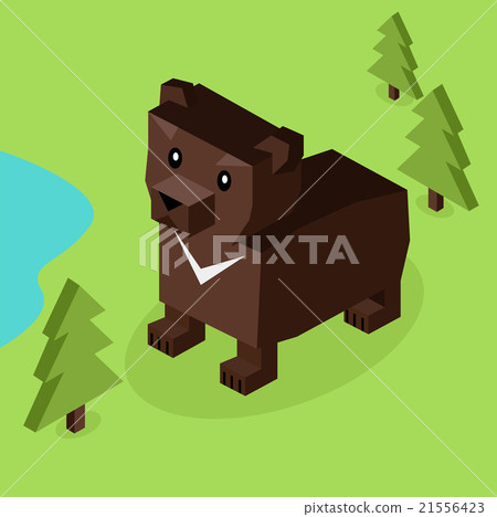 Wild Animal Bear Isometric 3d Design 21556423