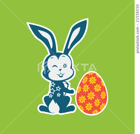 Easter Rabbit Icon Egg Design Flat  21556550