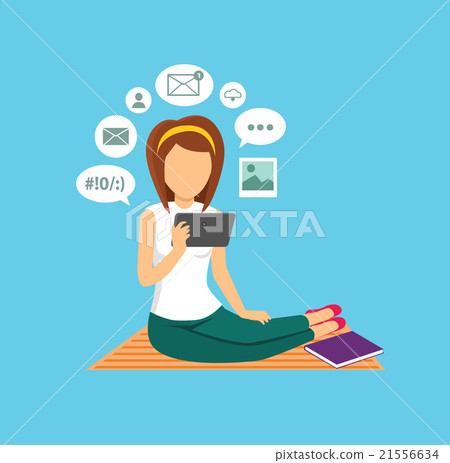 Computer User Woman Isolated Icon Computer User Woman Isolated Icon 21556634