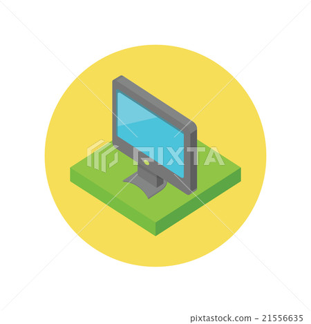 Isometric Computer Monitor Isolated 21556635