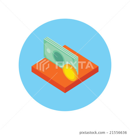 Money Icon Coin Isolated Round 21556636