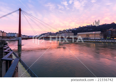 Lyon Saone river Fourviere Notre-Dame Lyon Saone river Fourviere Notre-Dame 21556742