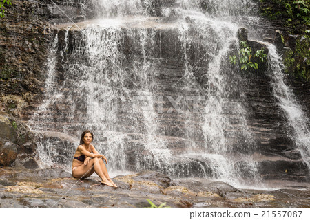 Rainforest waterfall 21557087