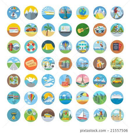 Set of Travel Icon Flat Design - Stock Illustration [21557506] - PIXTA
