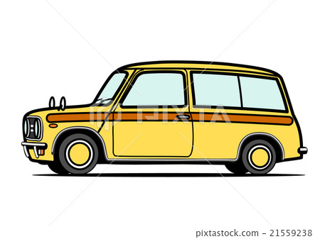 Classic type wagon car yellow 21559238