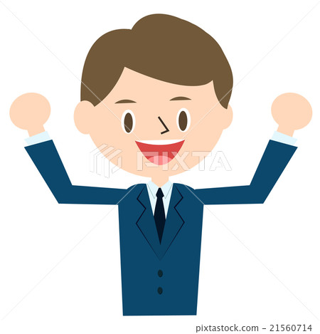 Businessman tried trying to motivate 4 ~ upper body Businessman tried trying to motivate 4 ~ upper body 21560714