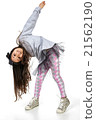 Little brunette girl in fashionable dress posing 21562190