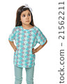 Little brunette girl in pyjamas pidjama izolated 21562211