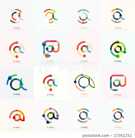 Vector email business symbols or at signs logo set - Stock Illustration ...