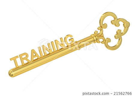 Training concept with golden key, 3D rendering Training concept with golden key, 3D rendering 21562766