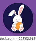 Easter rabbit holding an egg. Flat illustration. 21562848