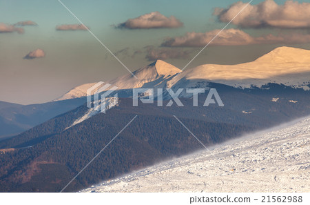 Fantastic evening winter landscape. Dramatic Fantastic evening winter landscape. Dramatic 21562988