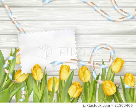 Paper card with tulips. EPS 10 21563406