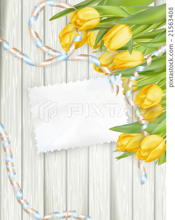 Paper card with tulips. EPS 10 Paper card with tulips. EPS 10 21563408
