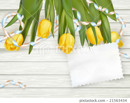 Paper card with tulips. EPS 10 21563434